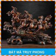 [Giá hủy diệt] TƯỢNG GỖ MÃ ĐÁO THÀNH CÔNG BÁT MÃ TRUY PHONG MOD-01 ĐẸP SẮC SẢO 24X9X16