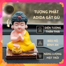 Tượng Phật Thích Ca năng lượng mặt trời - May Mắn - Bình An - Tịnh Tâm- An Nhiên